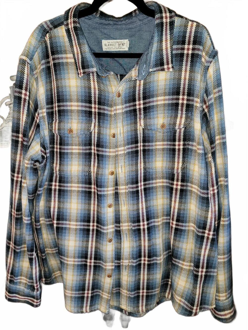 The Outerknown Blanket Shirt XXL Plaid Flannel Shirt